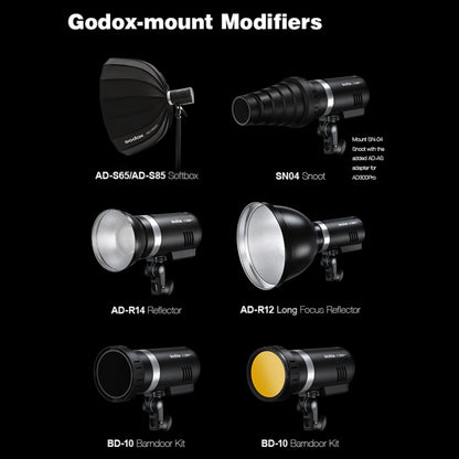 Godox  AD300 Pro 300Ws TTL HSS Pocket Flash Outdoor Speedlite Light Kits(EU Plug) - Shoe Mount Flashes by Godox | Online Shopping UK | buy2fix