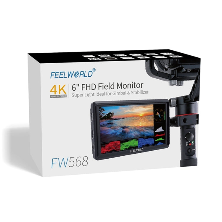 FEELWORLD FW568 V3 6 inch 3D LUT DSLR Camera Field Monitor, IPS Full HD 1920 x 1152,  Support HDMI Input Output Tilt Arm - On-camera Monitors by FEELWORLD | Online Shopping UK | buy2fix