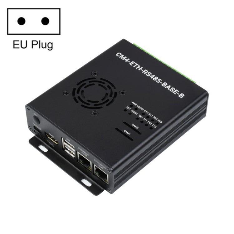 Waveshare Dual ETH Mini-Computer for Raspberry Pi CM4, Gigabit Ethernet, 4CH Isolated RS485(EU Plug) - Mini PC Accessories by WAVESHARE | Online Shopping UK | buy2fix