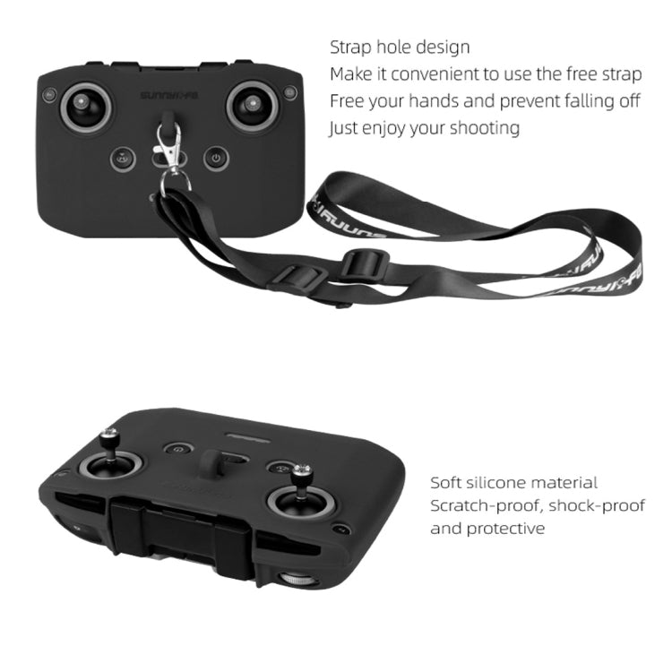 Sunnylife AIR2-Q9290 Remote Control Silicone Protective Case with lanyard for DJI Mavic Air 2 (Black) - DJI & GoPro Accessories by Sunnylife | Online Shopping UK | buy2fix