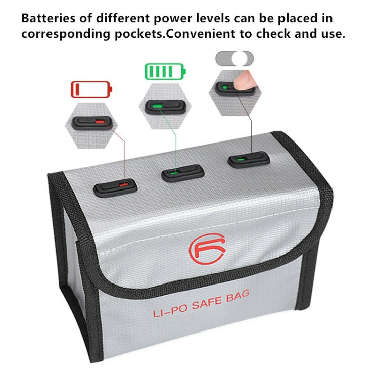 RCSTQ for DJI FPV Combo 3 x Batteries Li-Po Safe Explosion-proof Storage Bag(Silver) - DJI & GoPro Accessories by RCSTQ | Online Shopping UK | buy2fix