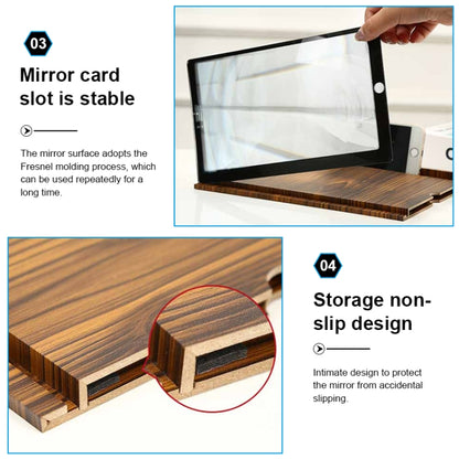 12 Inch Log HD Mobile Phone Screen Amplifier(Coffee Wood Grain) - Screen Magnifier by buy2fix | Online Shopping UK | buy2fix