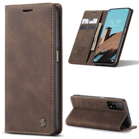 For Xiaomi Mi 10T 5G / 10T Pro 5G CaseMe-013 Multifunctional Retro Frosted Horizontal Flip Leather Case with Card Slot & Holder & Wallet(Coffee) - Xiaomi Cases by CaseMe | Online Shopping UK | buy2fix