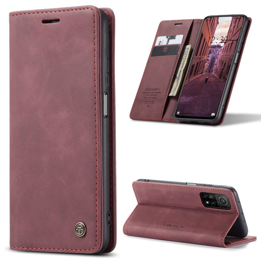 For Xiaomi Mi 10T 5G / 10T Pro 5G CaseMe-013 Multifunctional Retro Frosted Horizontal Flip Leather Case with Card Slot & Holder & Wallet(Wine Red) - Xiaomi Cases by CaseMe | Online Shopping UK | buy2fix