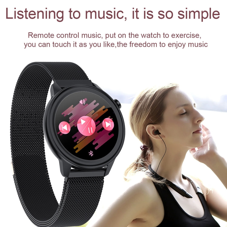 F80 1.3 inch TFT Color Screen IP68 Waterproof Women Smart Watch, Support Body Temperature Monitor / Blood Pressure Monitor / Menstrual Cycle Reminder(Black) - Smart Wear by buy2fix | Online Shopping UK | buy2fix