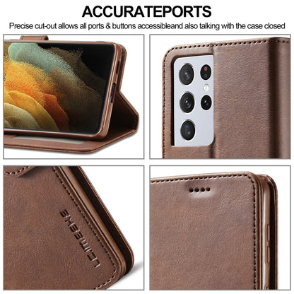 For Samsung Galaxy S21 Ultra 5G LC.IMEEKE Calf Texture Horizontal Flip Leather Case with Holder & Card Slots & Wallet(Brown) - Galaxy S21 Ultra 5G Cases by LC.IMEEKE | Online Shopping UK | buy2fix