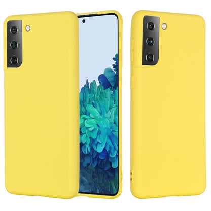 For Samsung Galaxy S21 5G Pure Color Liquid Silicone Shockproof Full Coverage Case(Yellow) - Samsung Accessories by buy2fix | Online Shopping UK | buy2fix