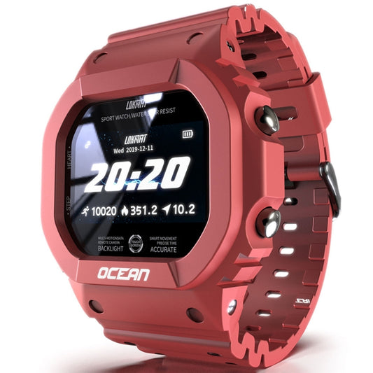 Lokmat OCEAN 1.14 inch TFT Touch Screen IP68 Waterproof Smart Watch, Support Information Reminder / Sleep Monitor / Sport Record(Wine Red) - Smart Wear by Lokmat | Online Shopping UK | buy2fix