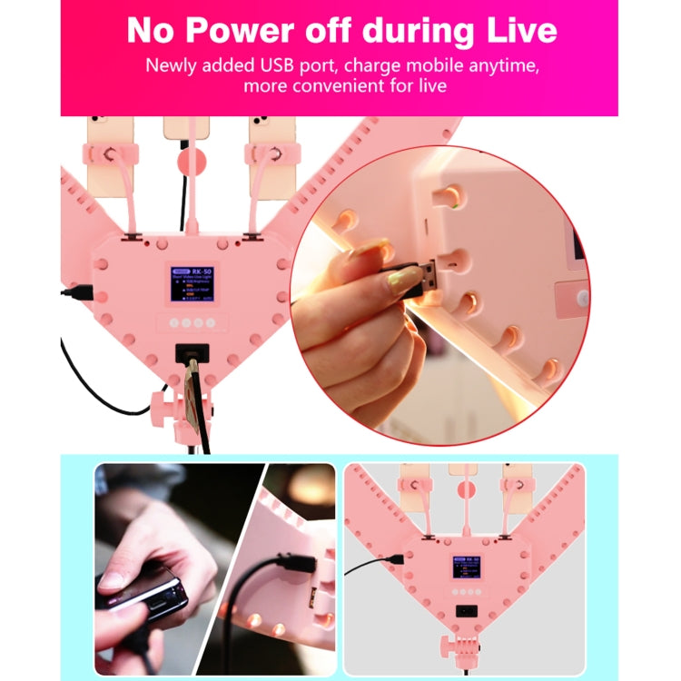 RK51 51cm Heart Shape Live Broadcast Beauty Ring Selfie Fill Light without Tripod - Consumer Electronics by buy2fix | Online Shopping UK | buy2fix