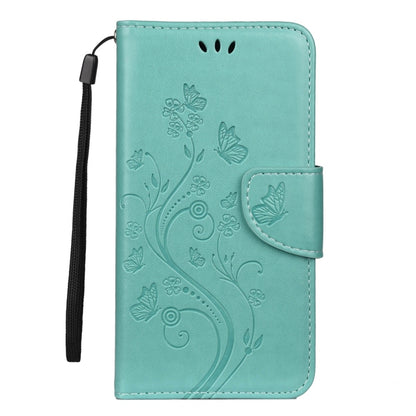 For iPhone 11 Butterfly Flower Pattern Horizontal Flip Leather Case with Holder & Card Slots & Wallet(Green) - Apple Accessories by buy2fix | Online Shopping UK | buy2fix