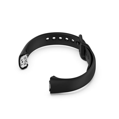 For Samsung Galaxy Fit SM-R370 Silicone Steel Shrapnel Black Buckle Watch Band(Black) - Smart Wear by buy2fix | Online Shopping UK | buy2fix