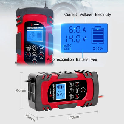 DEMUDA DC-80 Car Battery Charger 12V/24V Intelligent Pulse Repair Type Lead-acid Battery, Plug Type:AU Plug(Yellow) - In Car by buy2fix | Online Shopping UK | buy2fix