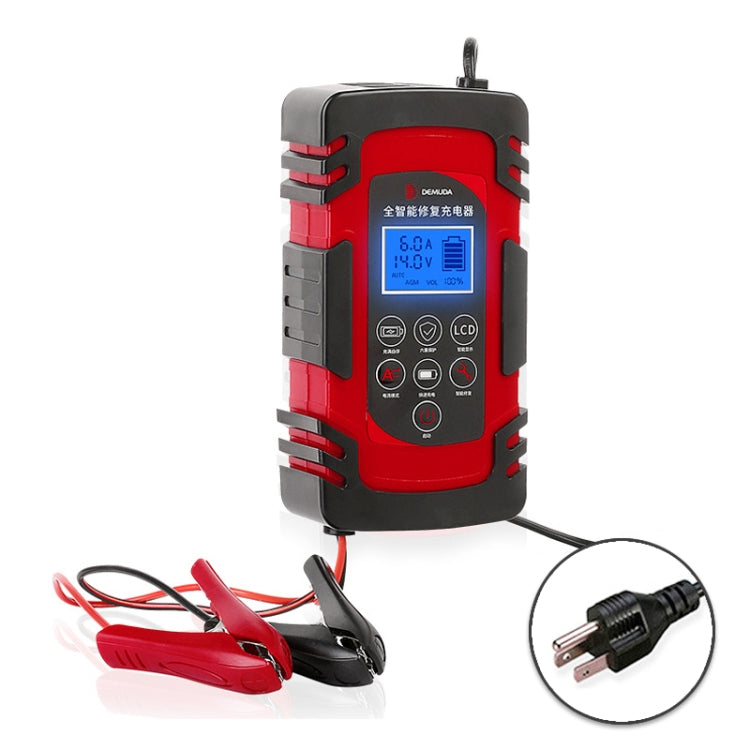 DEMUDA DC-80 Car Battery Charger 12V/24V Intelligent Pulse Repair Type Lead-acid Battery, Plug Type:US Plug(Red) - In Car by buy2fix | Online Shopping UK | buy2fix