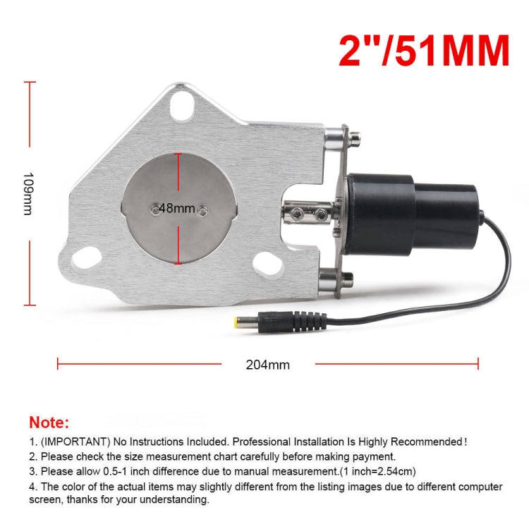 Universal Car Stainless Steel Racing Electric Exhaust Cutout Valves Control Motor, Size:2.25 inch - In Car by buy2fix | Online Shopping UK | buy2fix