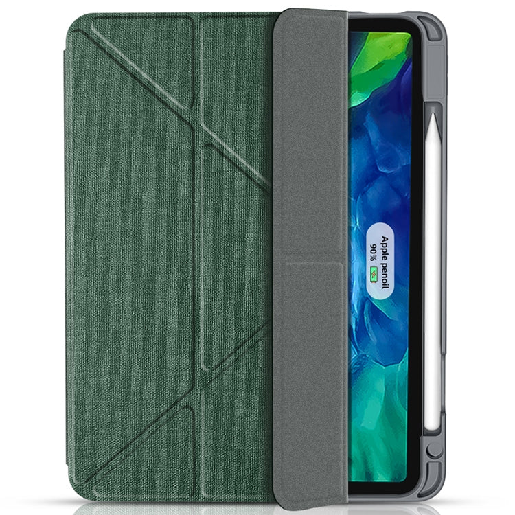 For iPad Pro 12.9 2022 / 2021 / 2020 Mutural Multi-fold Smart Leather Tablet Case(Dark Green) - iPad Pro 12.9 (2022/2021) Cases by Mutural | Online Shopping UK | buy2fix