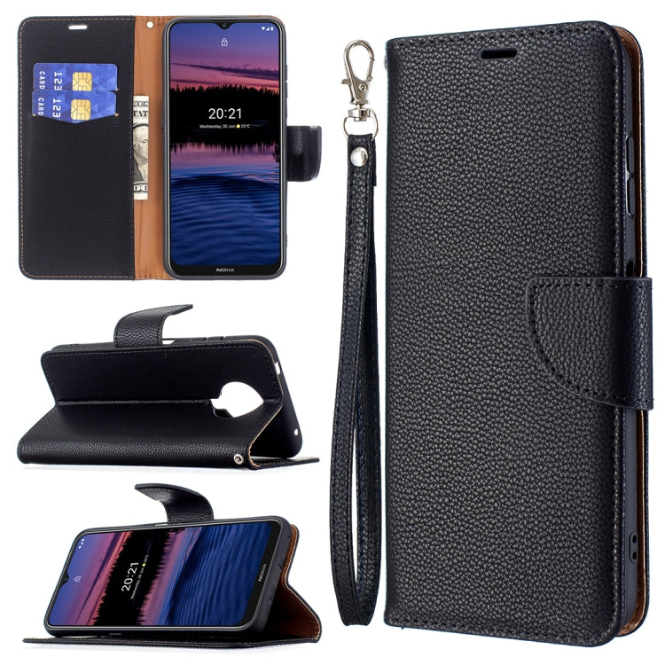 For Nokia G20 / G10 Litchi Texture Pure Color Horizontal Flip Leather Case with Holder & Card Slots & Wallet & Lanyard(Black) - Mobile Accessories by buy2fix | Online Shopping UK | buy2fix