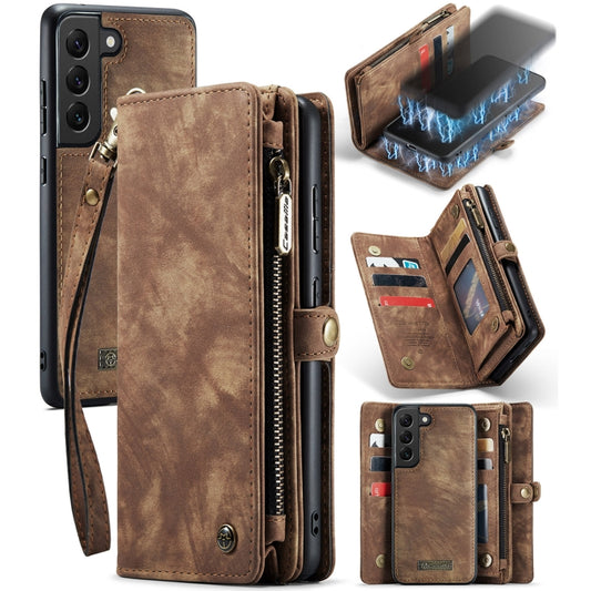 For SamsFor Samsung Galaxy S21 FE CaseMe 008 Detachable Multifunctional Flip Leather Phone Case(Brown) - Galaxy Phone Cases by CaseMe | Online Shopping UK | buy2fix