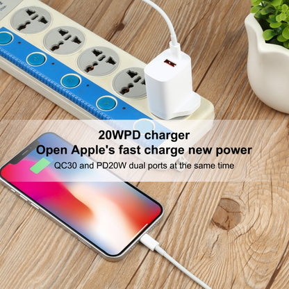 E087 20W USB-C / Type-C + USB Ports Charger with 100W Type-C to 8 Pin Fast Charging Cable 1m, UK Plug - Apple Accessories by buy2fix | Online Shopping UK | buy2fix