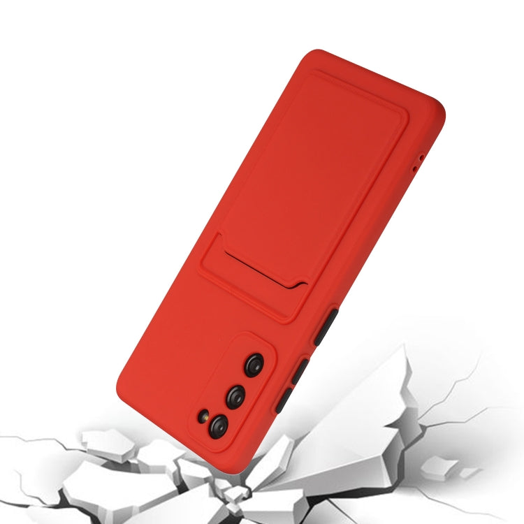 For Samsung Galaxy S20 FE Card Slot Design Shockproof TPU Protective Case(Red) - Samsung Accessories by buy2fix | Online Shopping UK | buy2fix