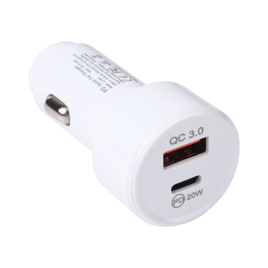 LZ-201 PD 20W USB-C / Type-C + QC 3.0 USB Mini Fast Car Charger(White) - Car Charger by buy2fix | Online Shopping UK | buy2fix