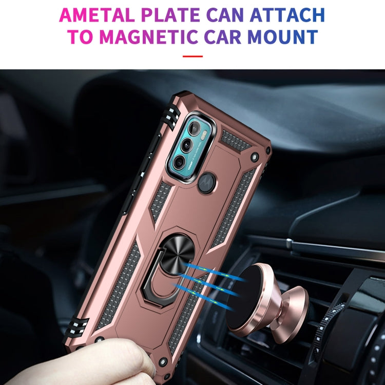 For Motorola Moto G60 / G40 Fusion Shockproof TPU + PC Protective Case with 360 Degree Rotating Holder(Rose Gold) - Mobile Accessories by buy2fix | Online Shopping UK | buy2fix