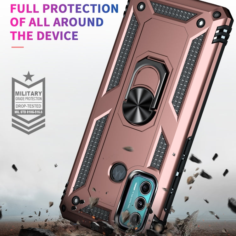 For Motorola Moto G60 / G40 Fusion Shockproof TPU + PC Protective Case with 360 Degree Rotating Holder(Rose Gold) - Mobile Accessories by buy2fix | Online Shopping UK | buy2fix