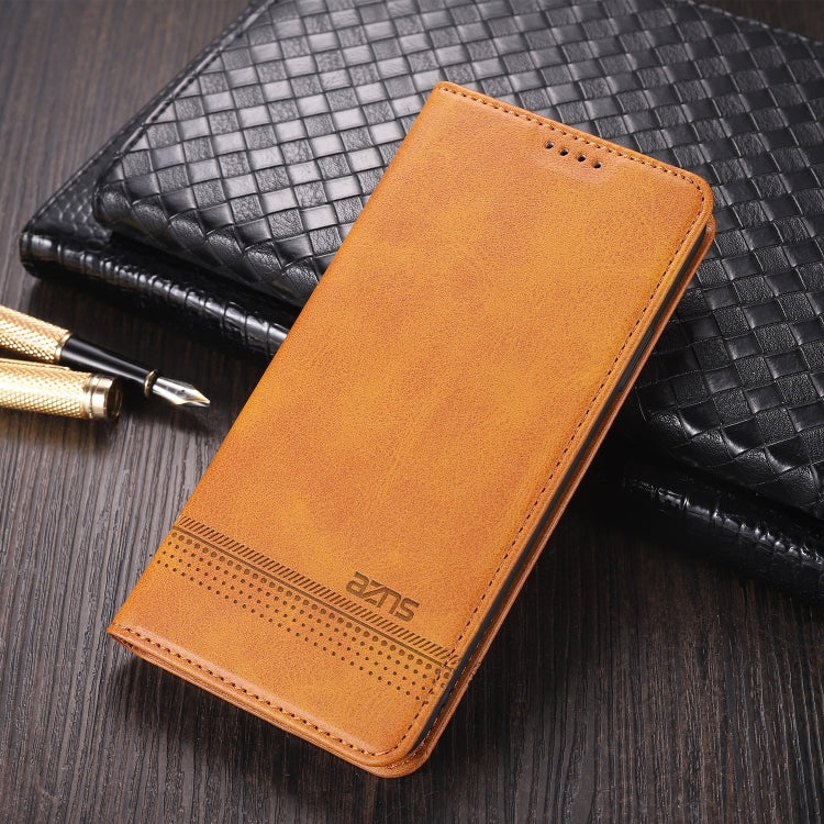 For Samsung Galaxy A22 5G AZNS Magnetic Calf Texture Horizontal Flip Leather Case with Card Slots & Holder & Wallet(Light Brown) - Galaxy Phone Cases by AZNS | Online Shopping UK | buy2fix