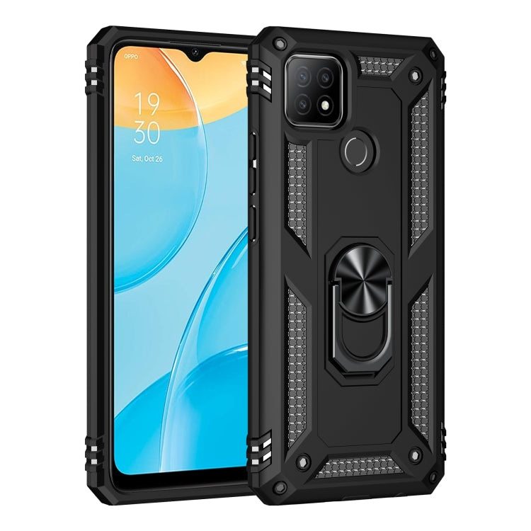 For OPPO A15 Shockproof TPU + PC Protective Case with 360 Degree Rotating Holder(Black) - OPPO & vivo Accessories by buy2fix | Online Shopping UK | buy2fix