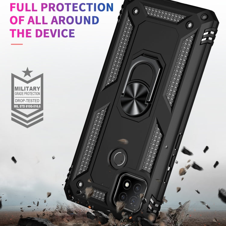 For OPPO A15 Shockproof TPU + PC Protective Case with 360 Degree Rotating Holder(Black) - OPPO & vivo Accessories by buy2fix | Online Shopping UK | buy2fix