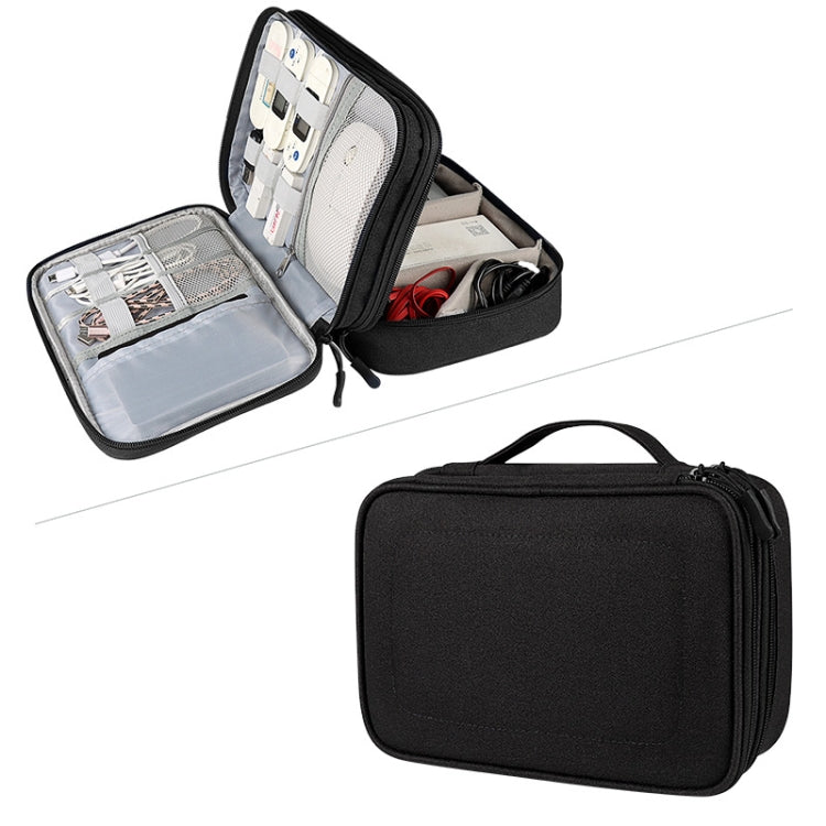 SM02S Double-layer Multifunctional Digital Accessory Storage Bag(Black) - Digital Storage Bag by buy2fix | Online Shopping UK | buy2fix