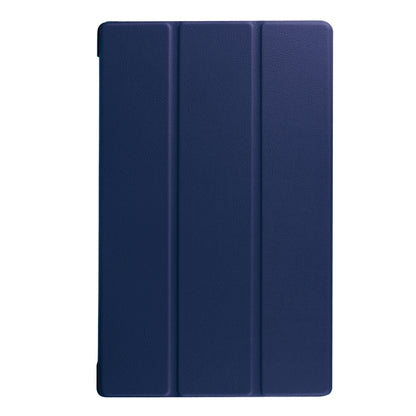 For Amazon Kindle Fire HD 10 2017 / 2019Custer Texture Horizontal Flip Leather Case with Three-folding Holder & Sleep / Wake-up Function(Dark Blue) - Amazon by buy2fix | Online Shopping UK | buy2fix