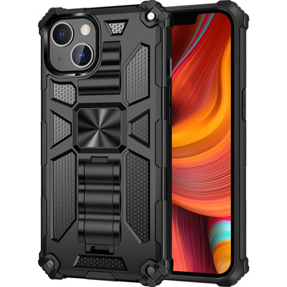 For iPhone 13 Pro Max Armor Shockproof TPU + PC Magnetic Protective Case with Holder (Black) - iPhone 13 Pro Max Cases by buy2fix | Online Shopping UK | buy2fix