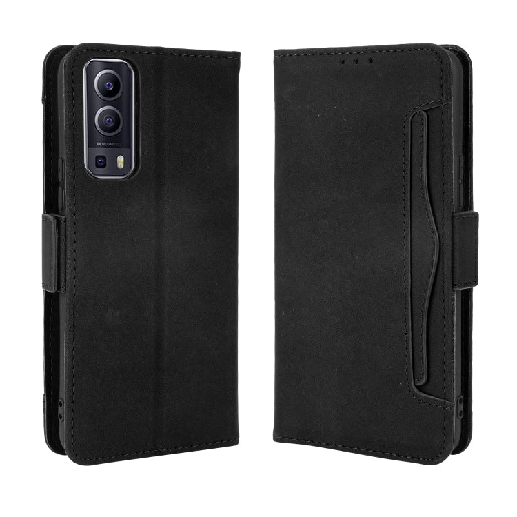 For vivo Y72 5G / iQOO Z3 5G Skin Feel Calf Pattern Horizontal Flip Leather Case with Holder & Card Slots & Photo Frame(Black) - vivo Cases by buy2fix | Online Shopping UK | buy2fix