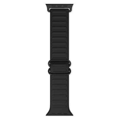 Japanese Word Buckle Silicone Watch Band For Apple Watch Ultra 49mm&Watch Ultra 2 49mm / Series 9&8&7 45mm / SE 3&SE 2&6&SE&5&4 44mm / 3&2&1 42mm(Black) - Watch Bands by buy2fix | Online Shopping UK | buy2fix