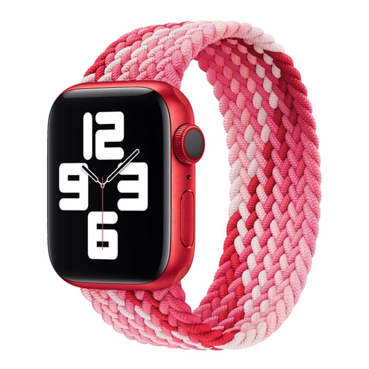 Single Loop Weaving Nylon Watch Band, Size: S 145mm For Apple Watch Ultra 49mm&Watch Ultra 2 49mm / Series 9&8&7 45mm / SE 3&SE 2&6&SE&5&4 44mm / 3&2&1 42mm(Strawberry Red) - Watch Bands by buy2fix | Online Shopping UK | buy2fix