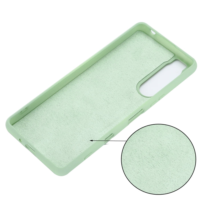 For Sony Xperia 5 III Solid Color Liquid Silicone Dropproof Full Coverage Protective Case(Green) - Sony Cases by buy2fix | Online Shopping UK | buy2fix