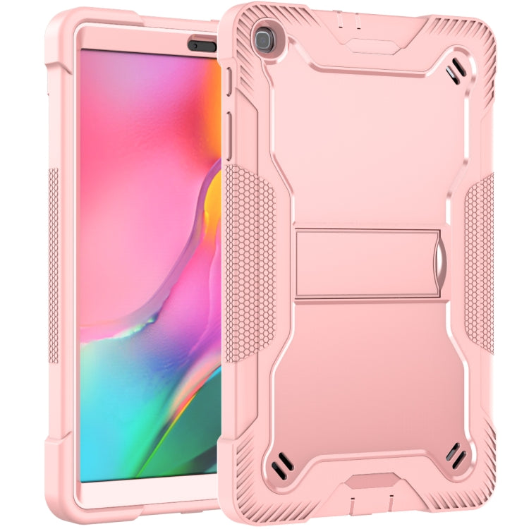 For Samsung Galaxy Tab A 10.1 (2019) Silicone + PC Shockproof Protective Case with Holder(Rose Gold) - Tab A 10.1 (2019) T510 / T515 by buy2fix | Online Shopping UK | buy2fix