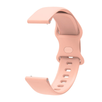 22mm For Amazfit GTS 2e Butterfly Buckle Silicone Watch Band(Pink) - Watch Bands by buy2fix | Online Shopping UK | buy2fix
