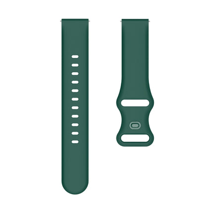 22mm For Amazfit GTS 2e Butterfly Buckle Silicone Watch Band(Army Green) - Watch Bands by buy2fix | Online Shopping UK | buy2fix