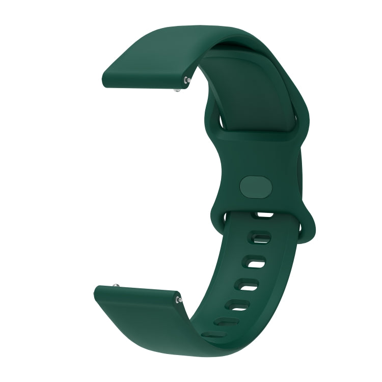 22mm For Amazfit GTS 2e Butterfly Buckle Silicone Watch Band(Army Green) - Watch Bands by buy2fix | Online Shopping UK | buy2fix
