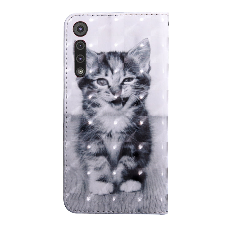 For Motorola Moto G8 Play 3D Painting Pattern Coloured Drawing Horizontal Flip TPU + PU Leather Case with Holder & Card Slots & Wallet(Smile Cat) - Motorola Cases by buy2fix | Online Shopping UK | buy2fix