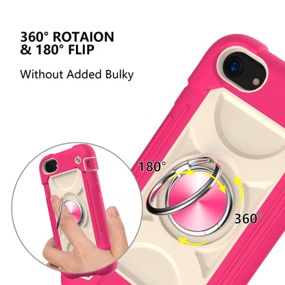 Shockproof Silicone + PC Protective Case with Dual-Ring Holder For iPhone 6/6s/7/8/SE 2022 / SE 2020(Rose Red) - iPhone SE 2022 / 2020 / 8 / 7 Cases by buy2fix | Online Shopping UK | buy2fix