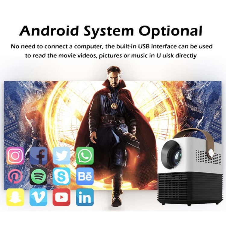WEJOY L7 854x480P 100 ANSI Lumens Portable Home Theater LED HD Digital Projector with Battery, Android 6.0, 1G+8G, EU Plug - Consumer Electronics by WEJOY | Online Shopping UK | buy2fix