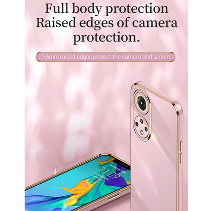 For Honor 50 Pro XINLI Straight Edge 6D Electroplate TPU Phone Case with Ring Holder(Cherry Purple) - Honor Cases by XINLI | Online Shopping UK | buy2fix