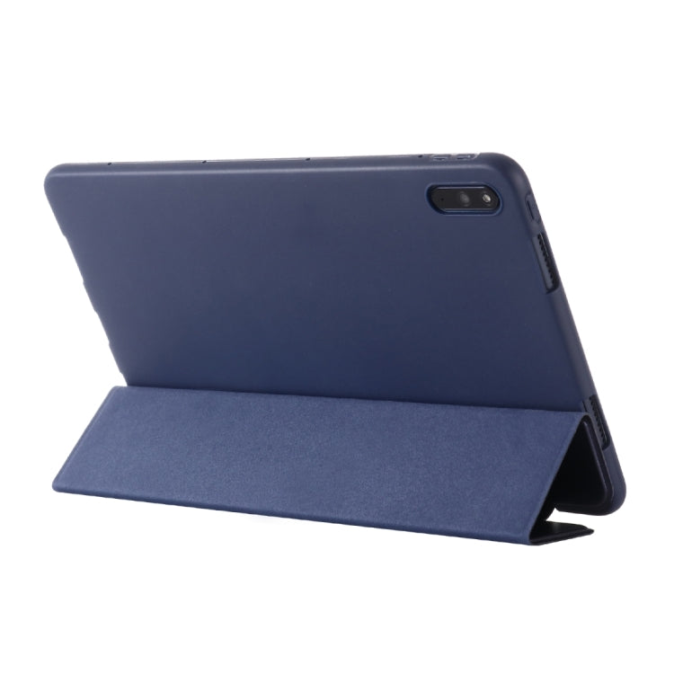 For Huawei MatePad 11 (2021) GEBEI Shockproof Horizontal Flip Leather Case with Three-folding Holder(Blue) - Huawei by GEBEI | Online Shopping UK | buy2fix