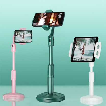 Desktop Stand Mobile Phone Tablet Live Broadcast Stand Telescopic Disc Stand(White) - Consumer Electronics by buy2fix | Online Shopping UK | buy2fix