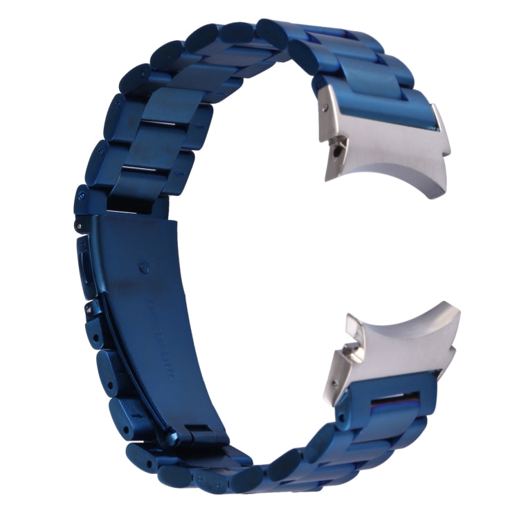 For Samsung Galaxy Watch4 / Watch4 Classic Three Strains Steel Watch Band (Blue) - Smart Wear by buy2fix | Online Shopping UK | buy2fix