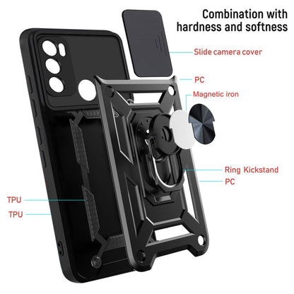 For Motorola Moto G60 Sliding Camera Cover Design TPU+PC Protective Case(Black) - Motorola Cases by buy2fix | Online Shopping UK | buy2fix