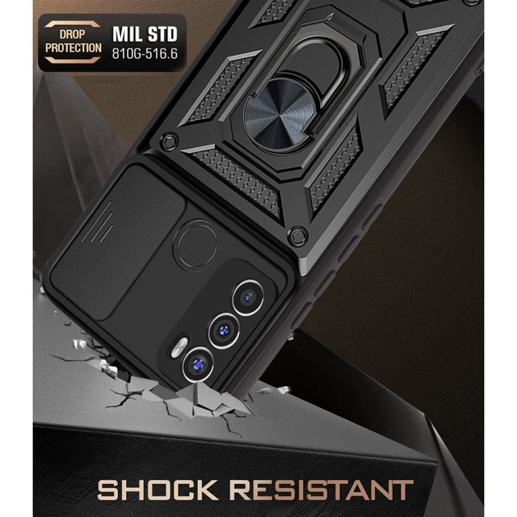 For Motorola Moto G60 Sliding Camera Cover Design TPU+PC Protective Case(Black) - Motorola Cases by buy2fix | Online Shopping UK | buy2fix