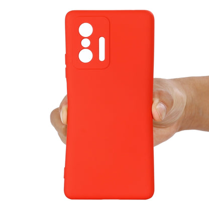 For Xiaomi 11T 5G Solid Color Liquid Silicone Dropproof Full Coverage Protective Case(Red) - Xiaomi Accessories by buy2fix | Online Shopping UK | buy2fix